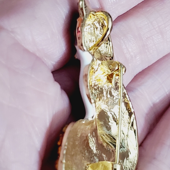 Fox brooch enamel crystal brown fall autumn animal woodland necklace pendant - Picture 8 of 9